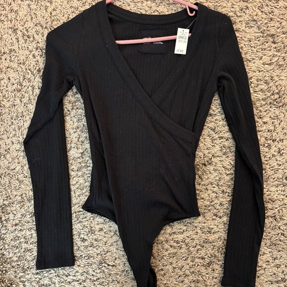 Aerie Long Sleeve Cross Front Bodysuit - Picture 2 of 7